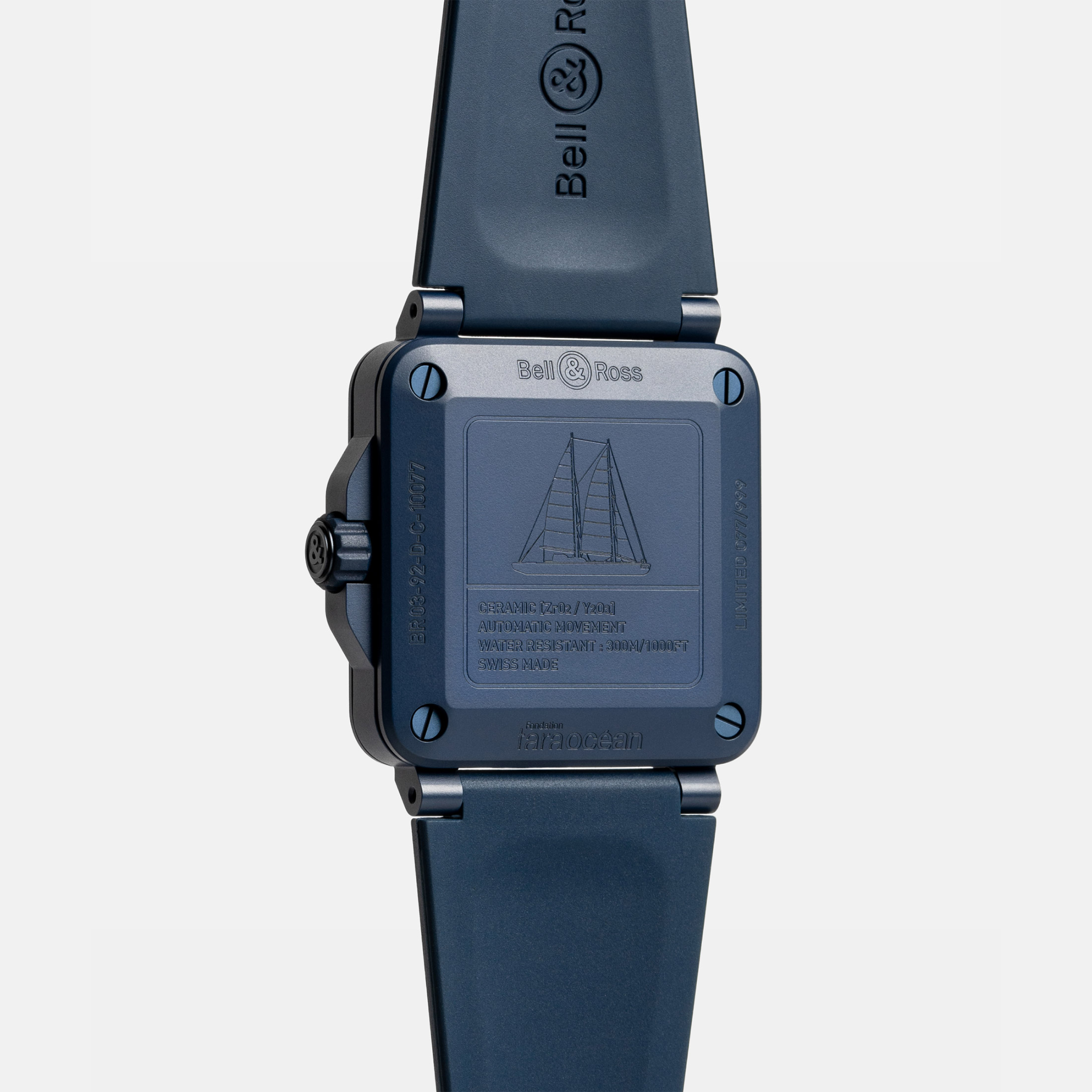 Montre Bell & Ross BR 03-92 Diver Tara céramique automatique cadran bleu bracelet caoutchouc 42 mm