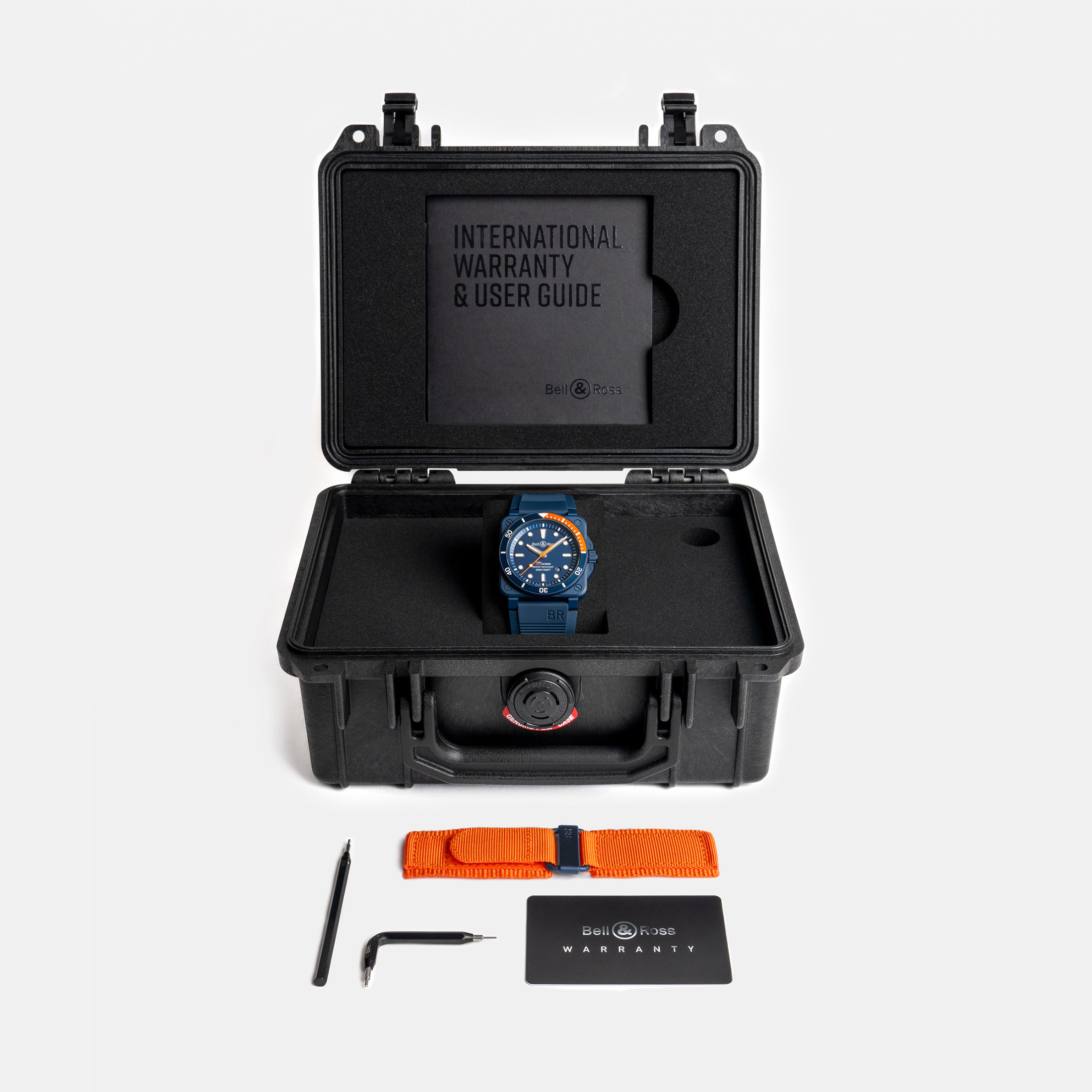 Montre Bell & Ross BR 03-92 Diver Tara céramique automatique cadran bleu bracelet caoutchouc 42 mm