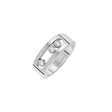 Bague Messika Move Joaillerie S en or blanc et diamants - Soldat