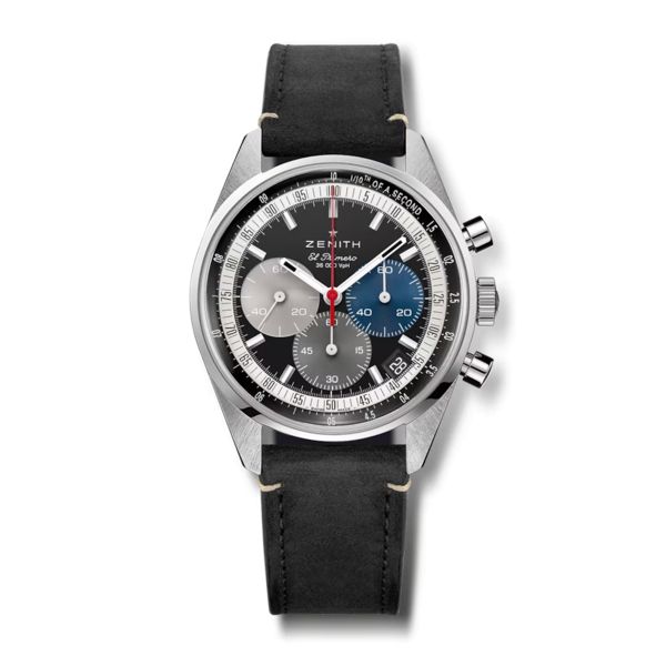 Montre Zenith Chronomaster Original El Primero cadran noir bracelet cuir noir 38 mm