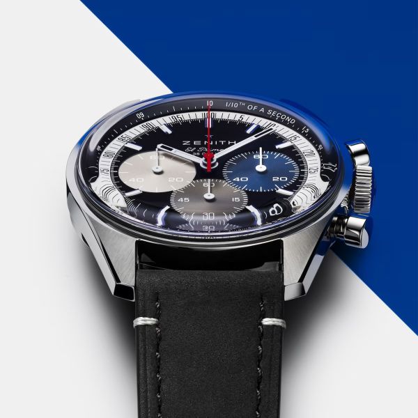 Montre Zenith Chronomaster Original El Primero cadran noir bracelet cuir noir 38 mm