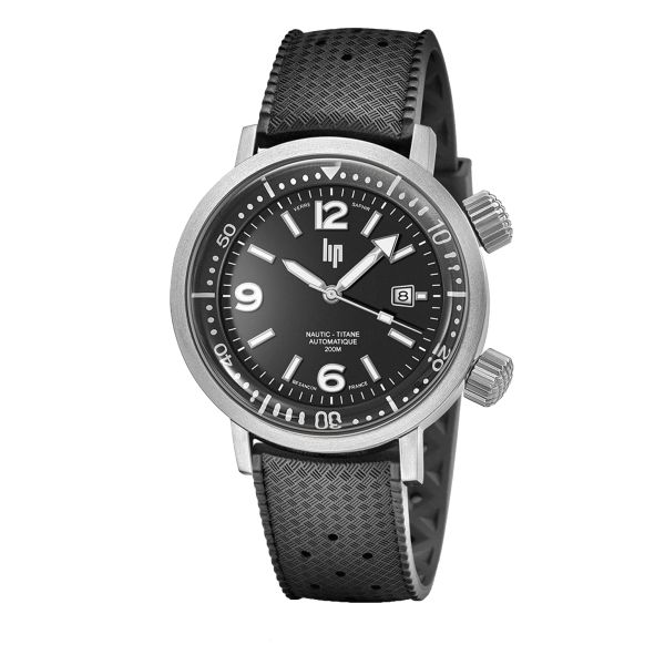 Lip Grande Nautic Ski Titanium automatic black dial tropic strap 41 mm