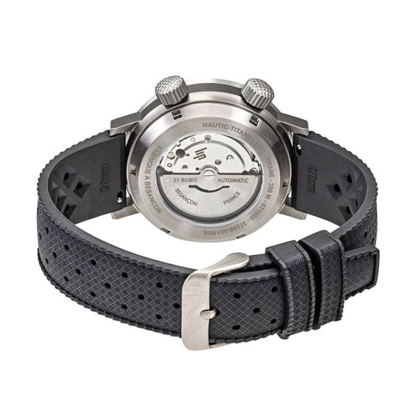 Lip Grande Nautic Ski Titanium automatic black dial tropic strap 41 mm