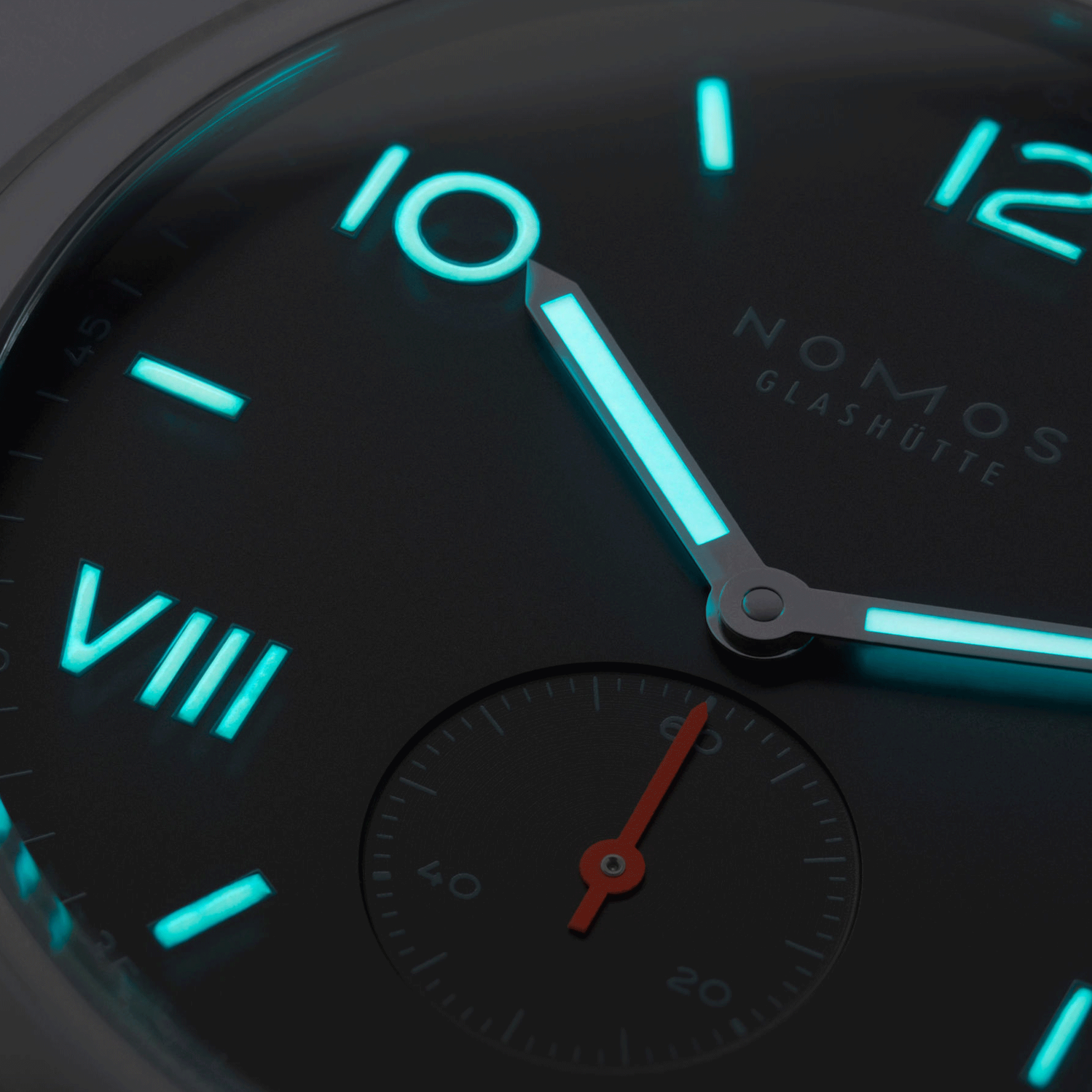 NOMOS Club Campus mechanical watch grey leather strap 36 mm