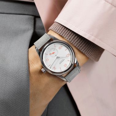 Montre NOMOS Club Campus mécanique bracelet cuir gris 36 mm 708