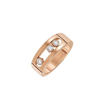 Bague Messika Move Joaillerie S en or rose et diamants - Soldat