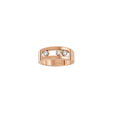 Bague Messika Move Joaillerie S en or rose et diamants - Top