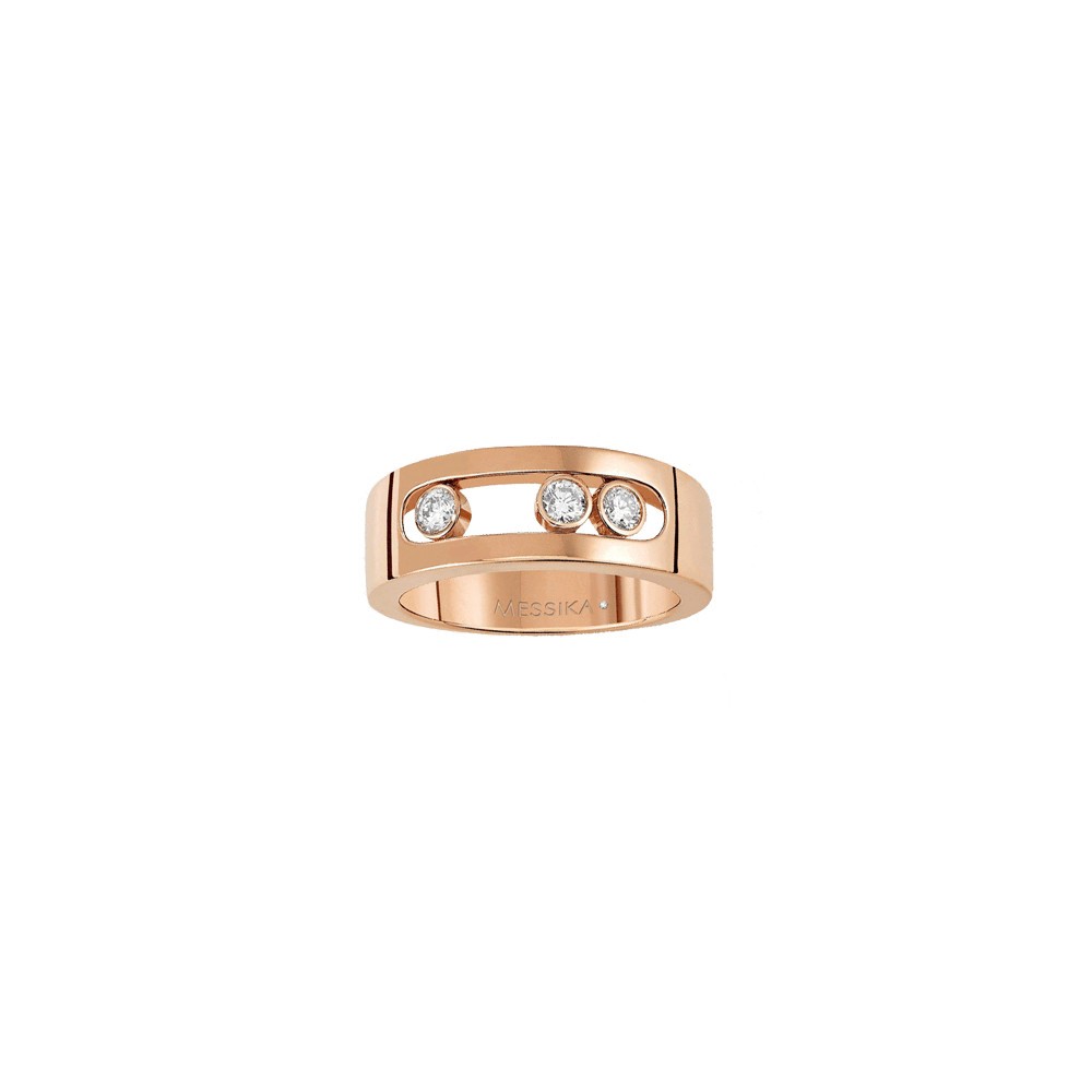 Bague Messika Move Joaillerie S en or rose et diamants - Top