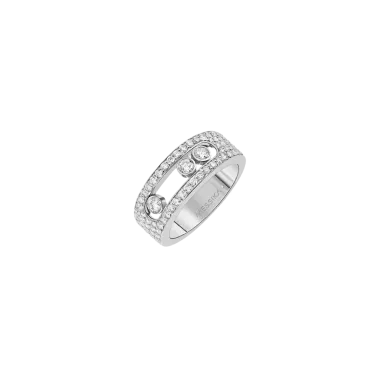 Bague Messika Move Joaillerie S Full Pavée en or blanc et diamants - Soldat_PL