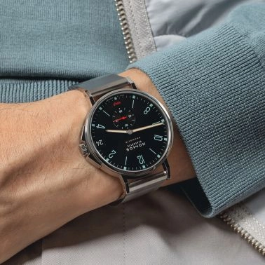 NOMOS Tangente Sport Neomatik 42 automatic watch date blue black dial steel bracelet 42 mm