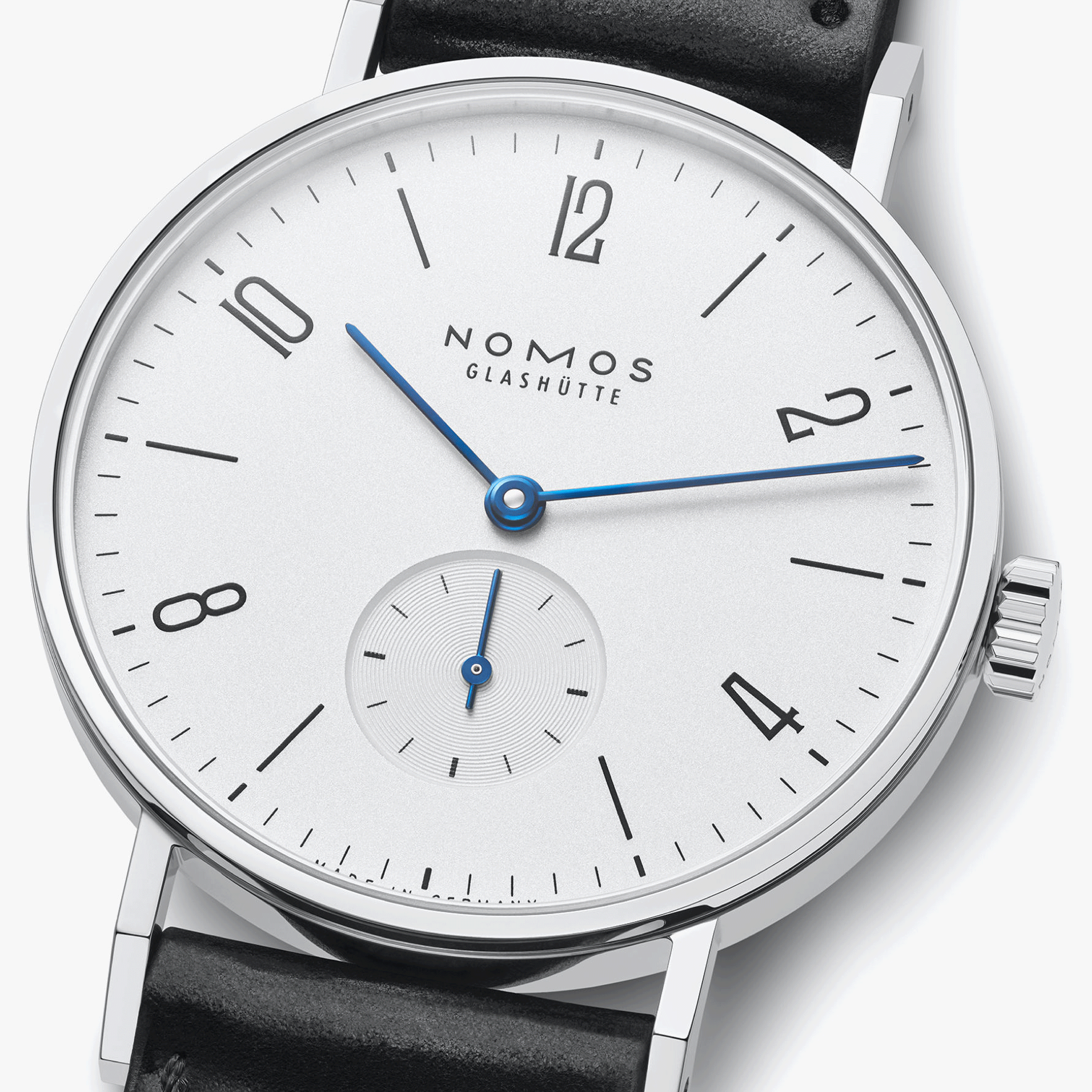 NOMOS Tangente mechanical watch sapphire back sapphire back black genuine leather strap 35 mm