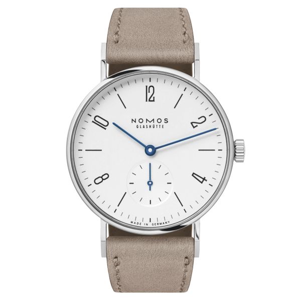 NOMOS Tangente 33 mechanical watch sapphire back sapphire back beige leather strap 32.8 mm