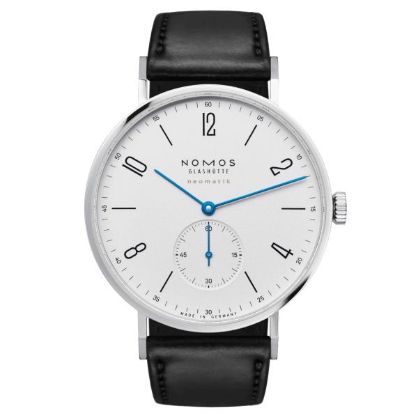 NOMOS Tangente Neomatik 39 automatic watch black hand-stitched leather strap 38,5 mm