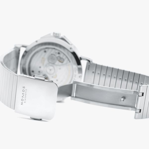 NOMOS Tangente Sport Neomatik 42 automatic watch date silver dial steel bracelet 42 mm