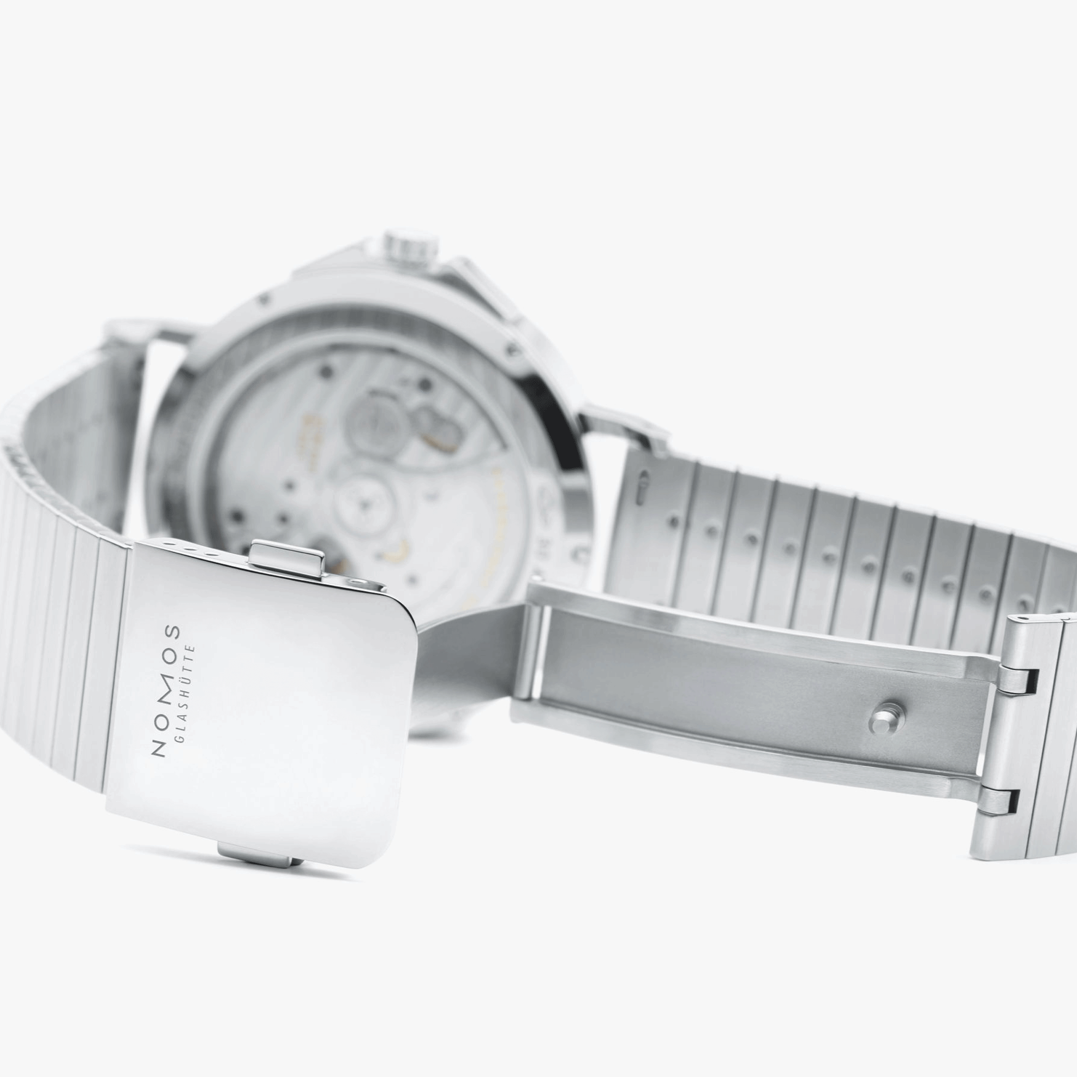 NOMOS Tangente Sport Neomatik 42 automatic watch date silver dial steel bracelet 42 mm
