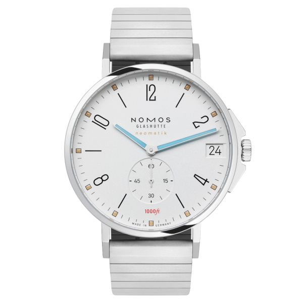 NOMOS Tangente Sport Neomatik 42 automatic watch date silver dial steel bracelet 42 mm