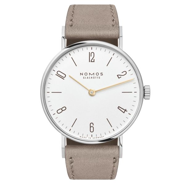 Montre NOMOS Tangente 33 duo mécanique fond saphir bracelet cuir beige 32,8 mm 127