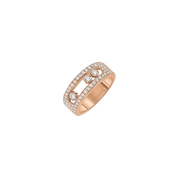 Bague Messika Move Joaillerie S Full Pavé en or rose et diamants