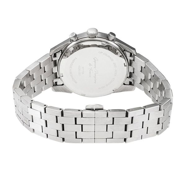 Montre Lip Courage quartz cadran blanc bracelet acier 40 mm