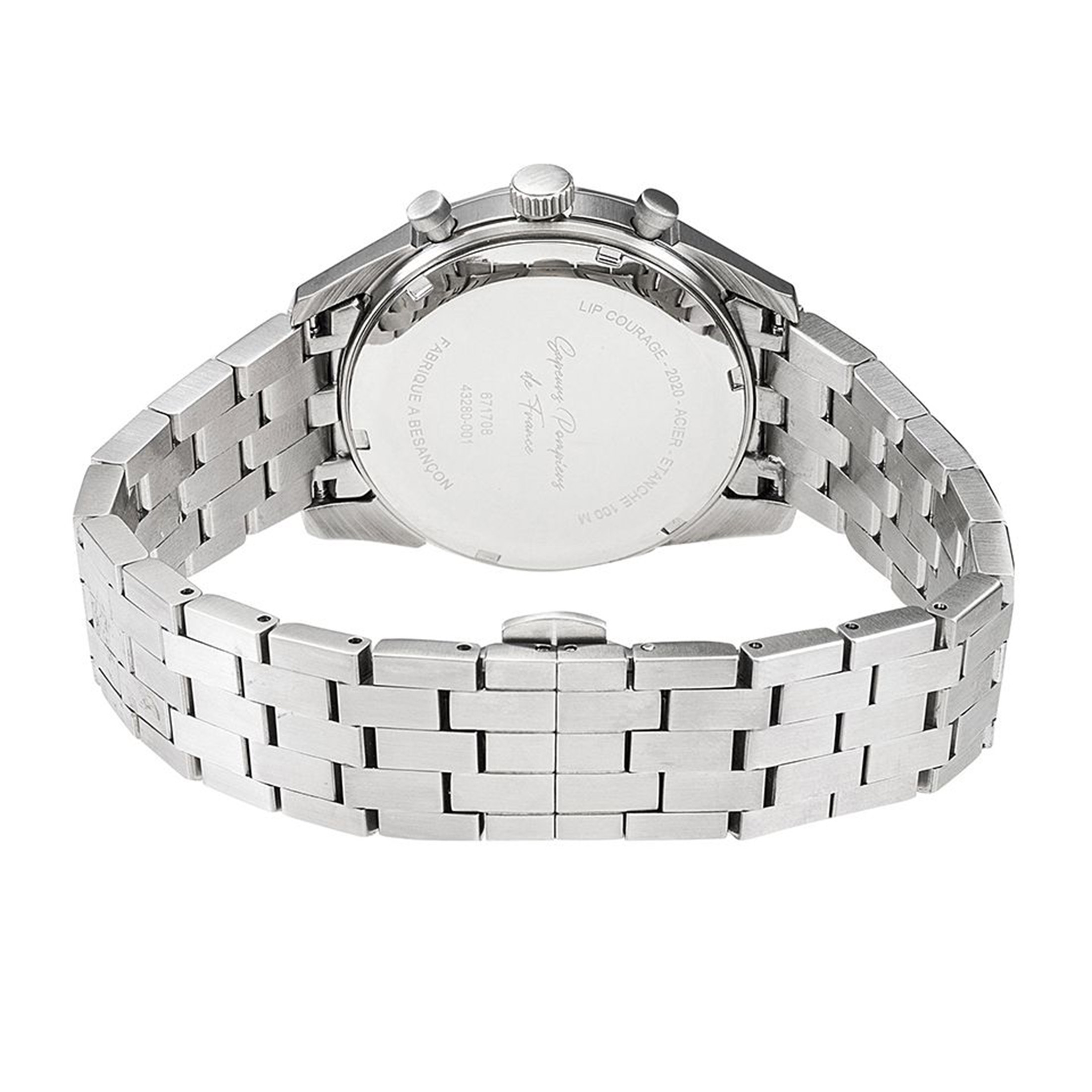 Montre Lip Courage quartz cadran blanc bracelet acier 40 mm