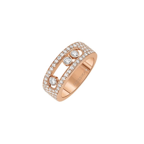 Bague Messika Move Joaillerie S Full Pavé en or rose et diamants