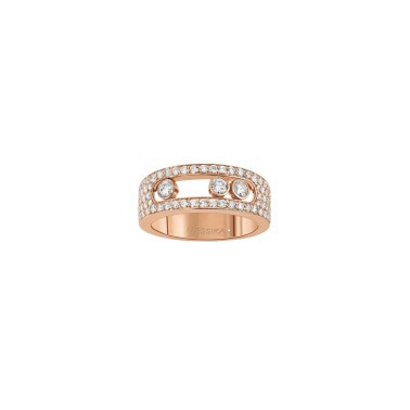 Bague Messika Move Joaillerie S Full Pavé en or rose et diamants