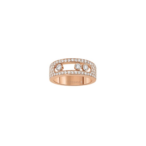 Bague Messika Move Joaillerie S Full Pavée en or rose et diamants - Top