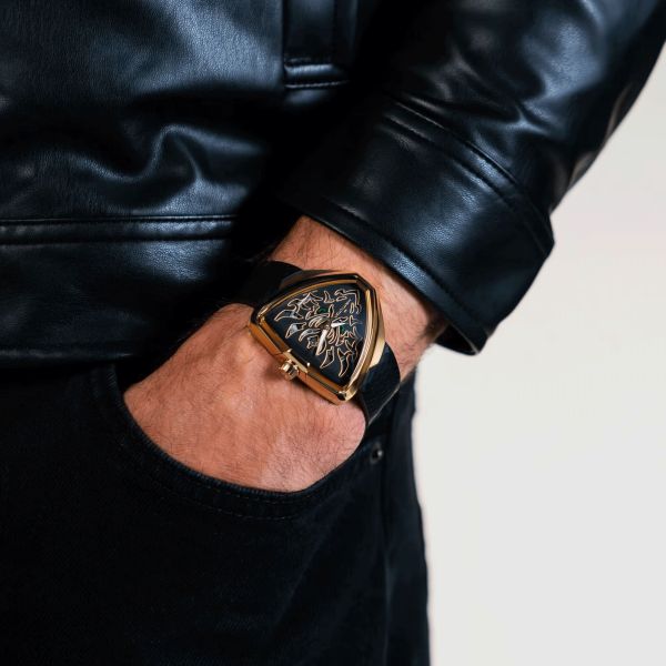 Montre Hamilton Ventura Elvis80 Skeleton automatique cadran noir bracelet caoutchouc noir 42,50 x 44,60 mm H24525332