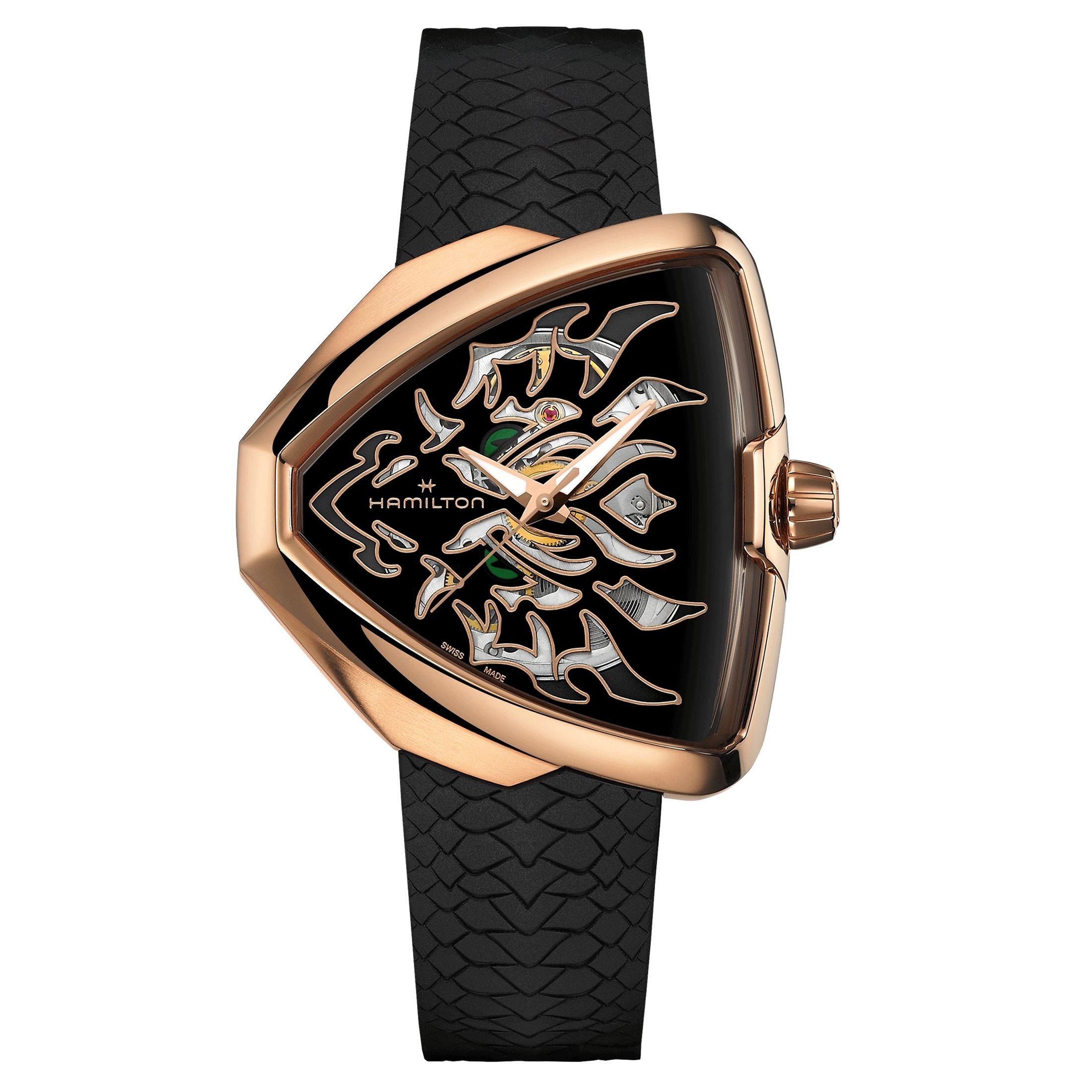 Hamilton Ventura Elvis80 Skeleton PVD pink watch H24525332 Lepage