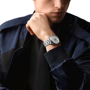 Longines Master Collection automatic chronograph watch silver dial steel bracelet 42 mm