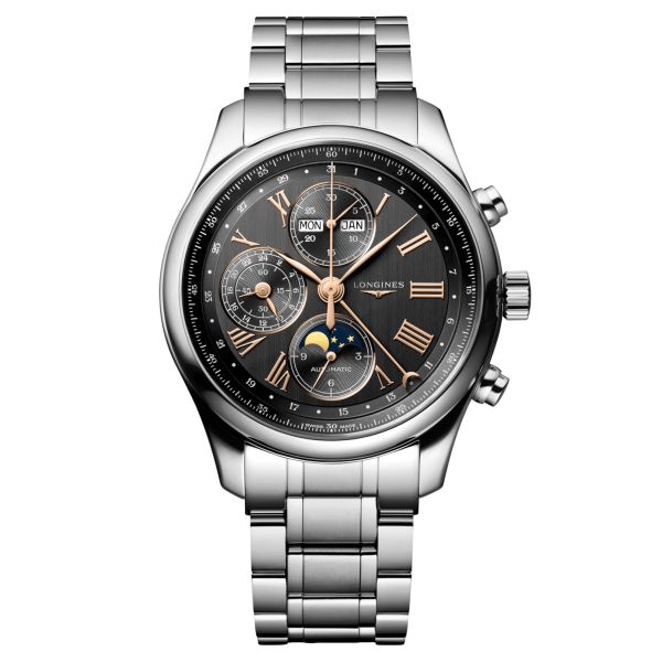 Montre Longines Master Collection automatique chronographe cadran anthracite bracelet acier 42 mm L2.773.4.61.6