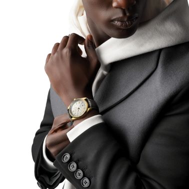 Longines Master Collection GMT yellow gold automatic watch silver dial grey leather strap 40 mm L2.844.6.71.2