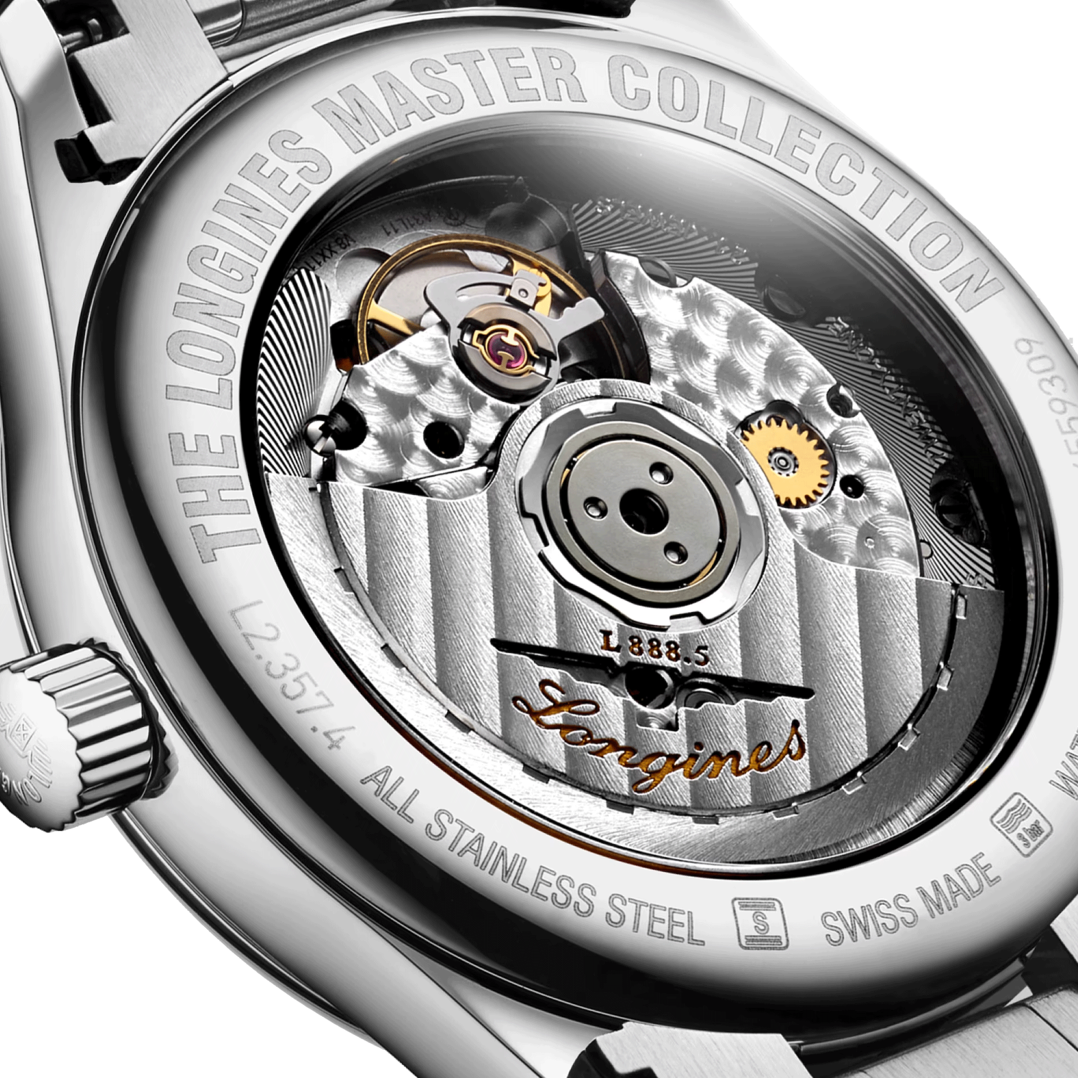 Montre Longines Master Collection automatique index diamants cadran beige bracelet acier 34 mm L2.357.4.07.6