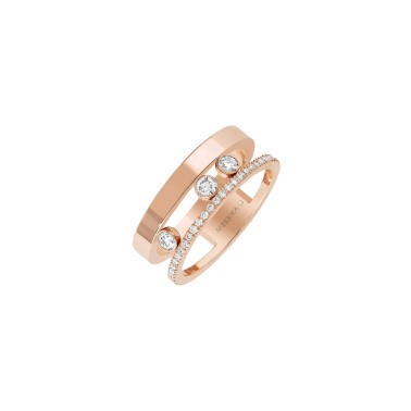 Bague Messika Move Romane en or rose et diamants - Soldat