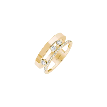 Bague Messika Move Romane en or jaune et diamants - Soldat