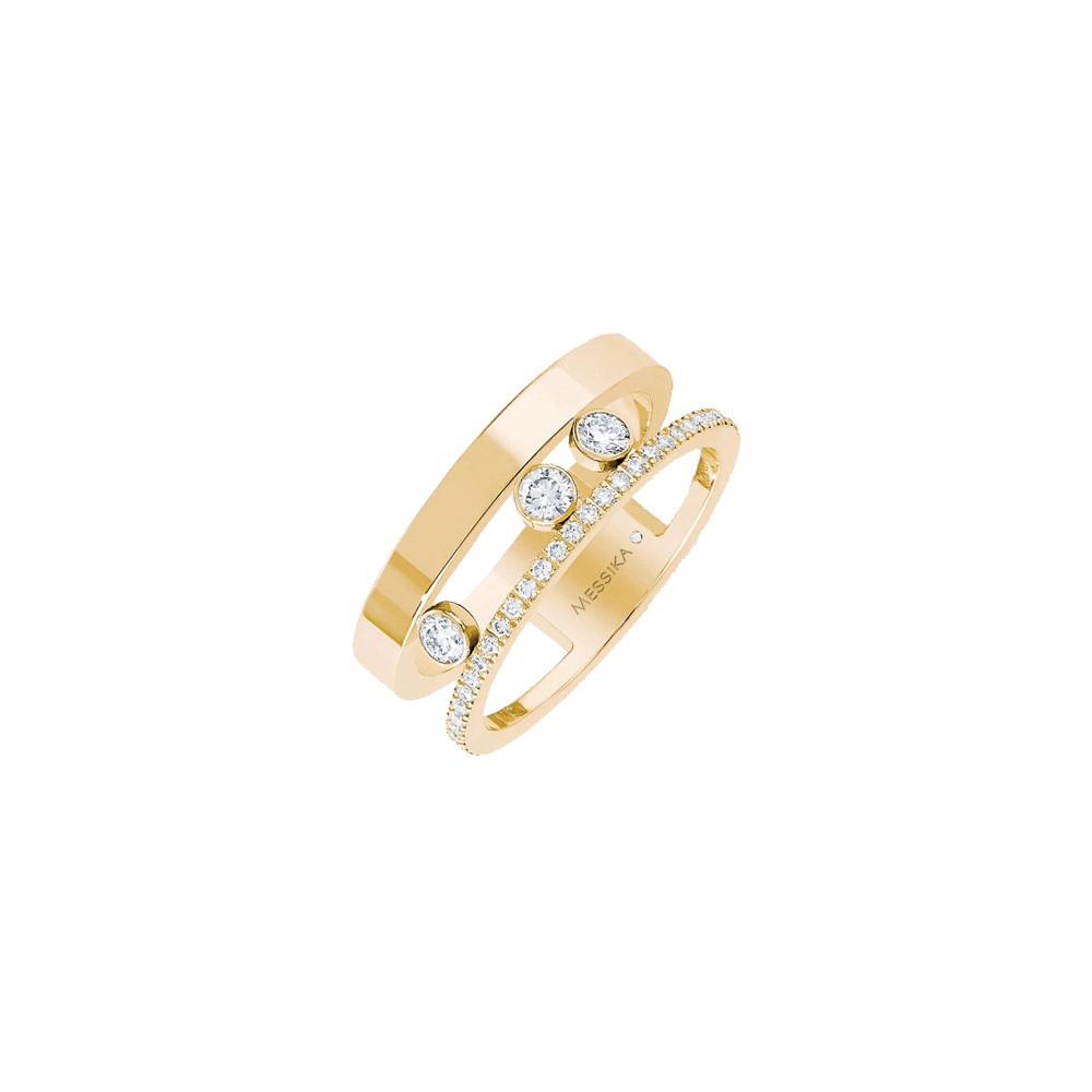 Bague Messika Move Romane en or jaune et diamants - Soldat