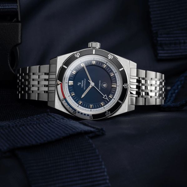 Yema Urban Yachtingraf automatic watch white bezel blue dial stainless steel bracelet 39 mm YYAC23-AMS