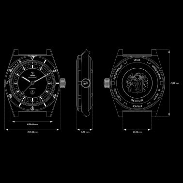 Montre Yema Urban Yachtingraf automatique réhaut blanc cadran bleu bracelet acier 39 mm YYAC23-AMS