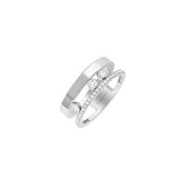 Bague Messika Move Romane en or blanc et diamants - Soldat