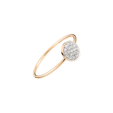 Bague Ginette NY Mini Ever Disc en or rose et diamants