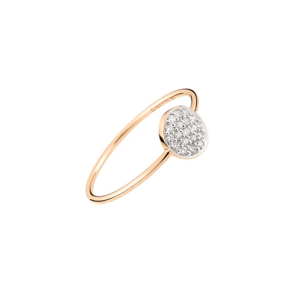 Bague Ginette NY Mini Ever Disc en or rose et diamants - Soldat_PL