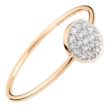 Bague Ginette NY Mini Ever Disc en or rose et diamants