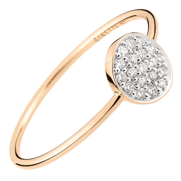 Bague Ginette NY Mini Ever Disc en or rose et diamants