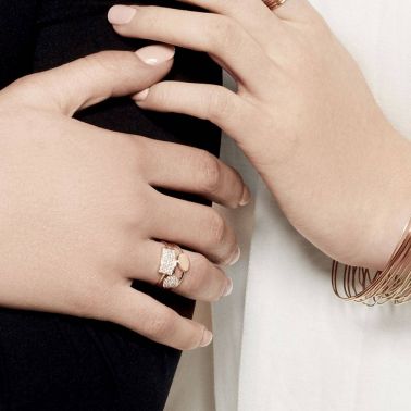 Bague Ginette NY Mini Ever Disc en or rose et diamants