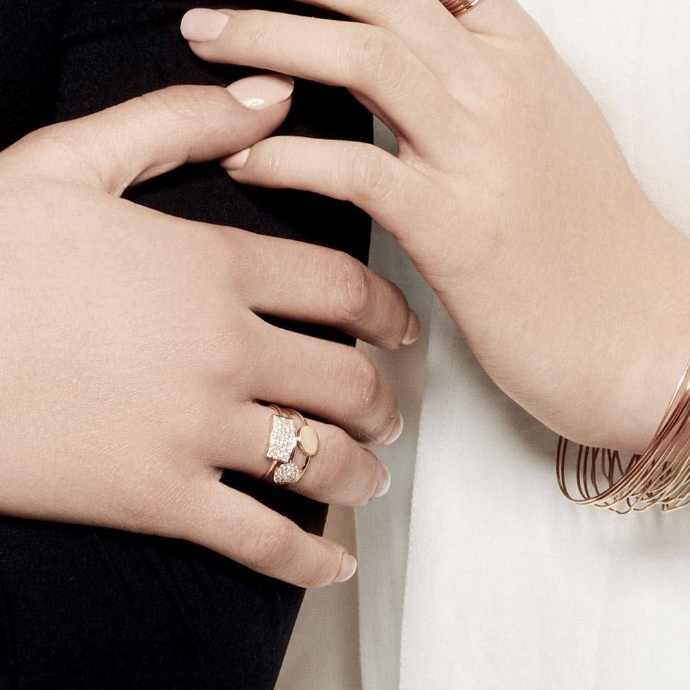 Bague Ginette NY Mini Ever Disc en or rose et diamants