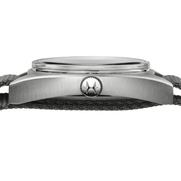 Hamilton Khaki Pilot Pioneer mechanical watch black dial grey textile strap