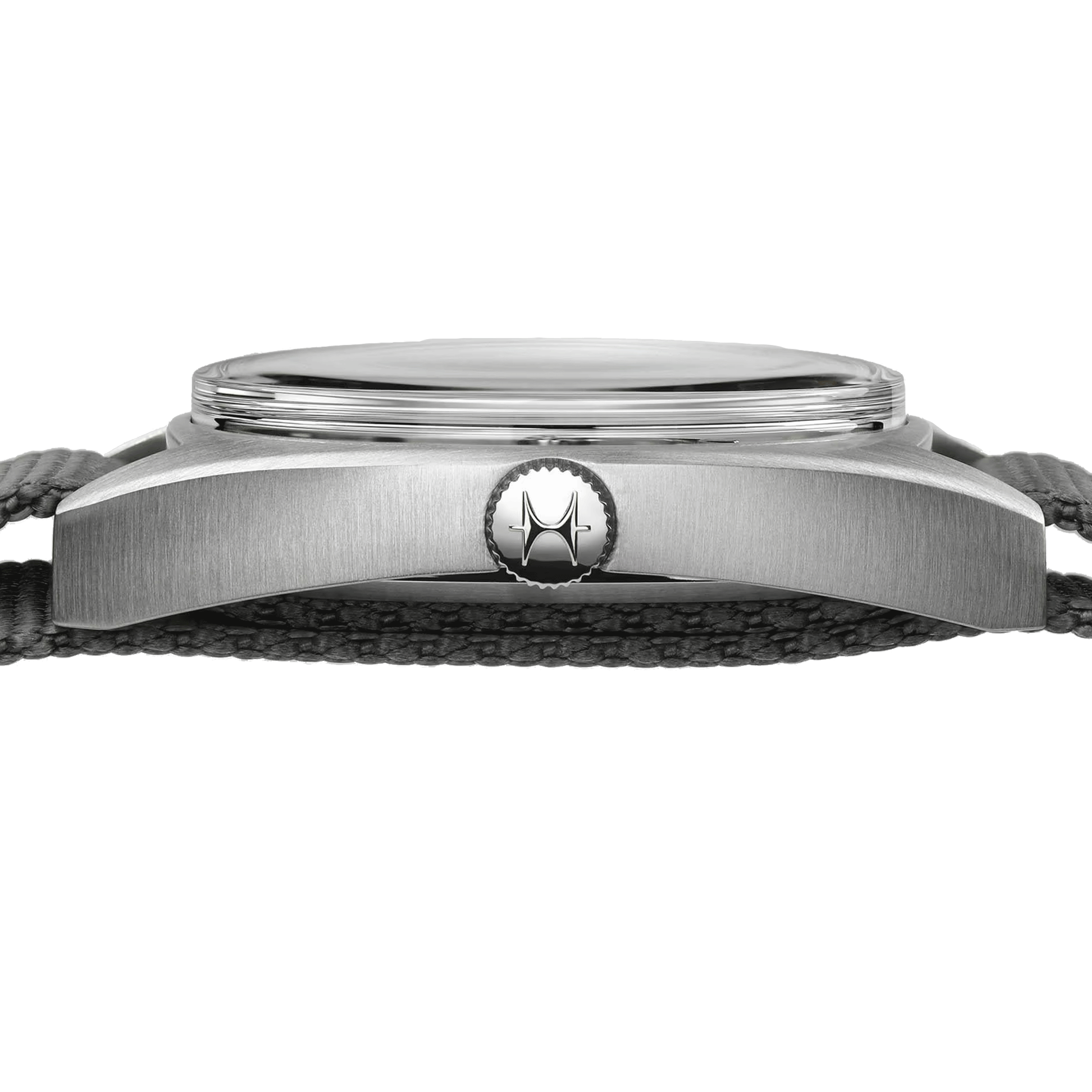 Hamilton Khaki Pilot Pioneer mechanical watch black dial grey textile strap