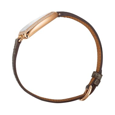 HERMÈS Galop d'Hermès Large Model watch set with quartz silver dial grey leather strap 40 mm