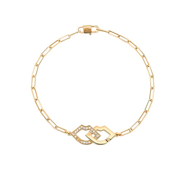 dinh van Two Lips bracelet in yellow gold and diamonds