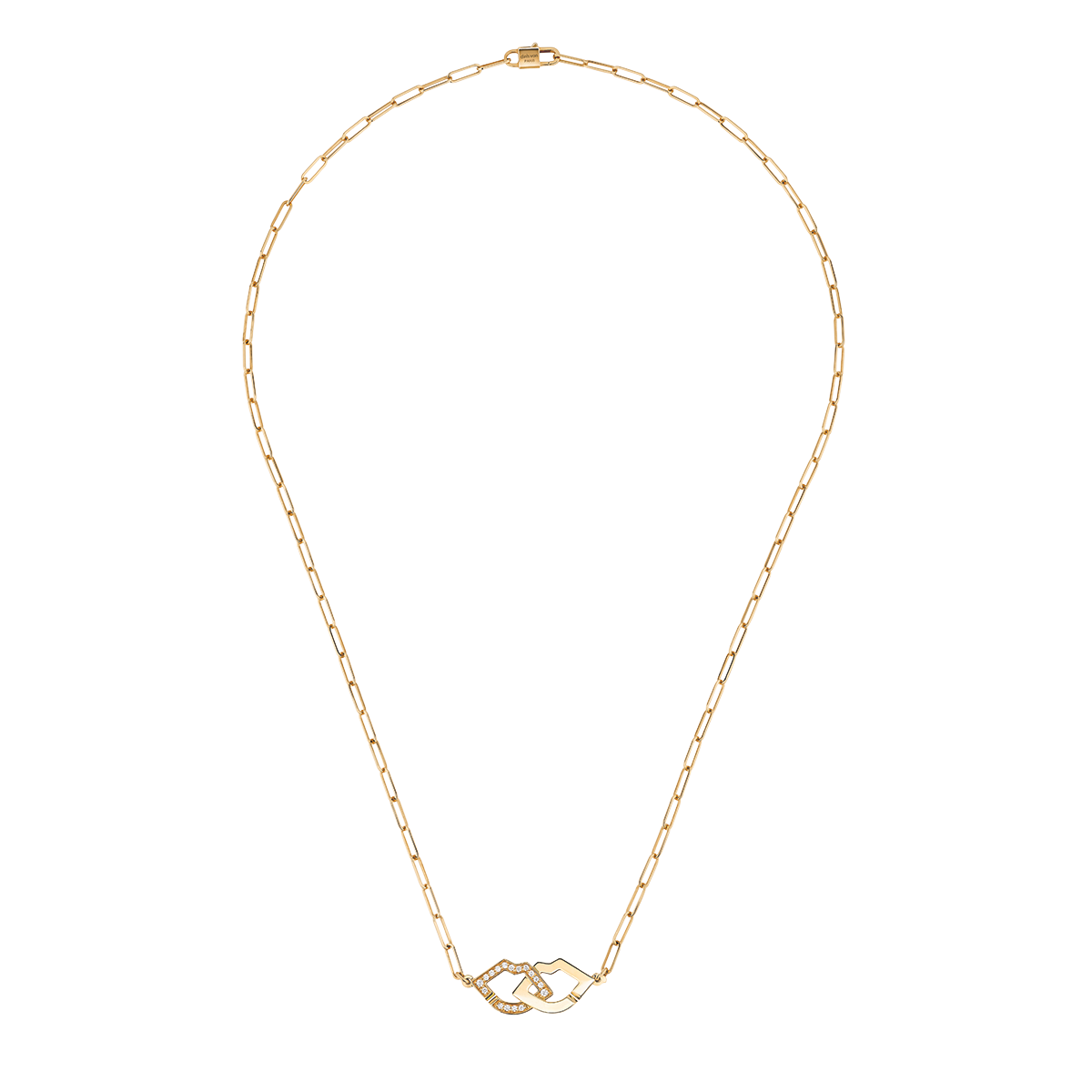 Collier Two Lips dinh van en or jaune et diamants 690111